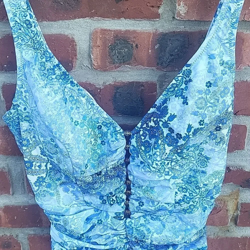 Blue paisley bathing suit